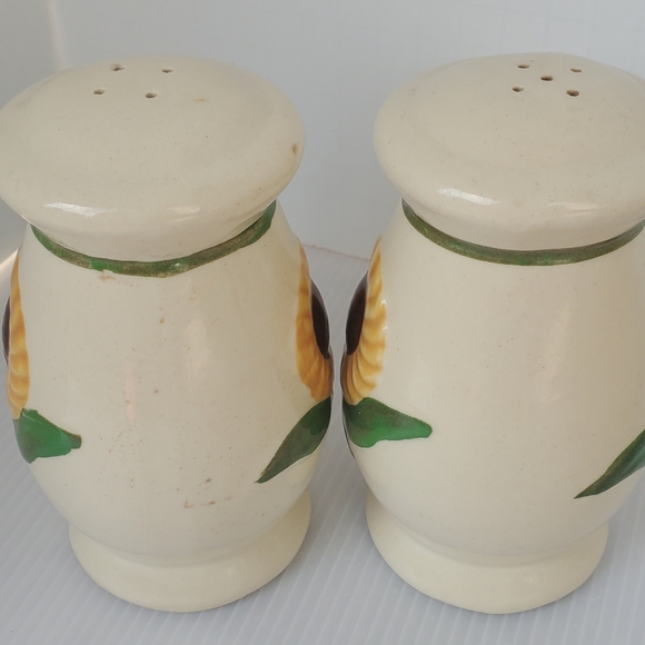 VTG Sunflower Salt & Pepper Shakers SHAWNEE pottery USA 40s-50s Sugar Bowl Set - Picture 11 of 13